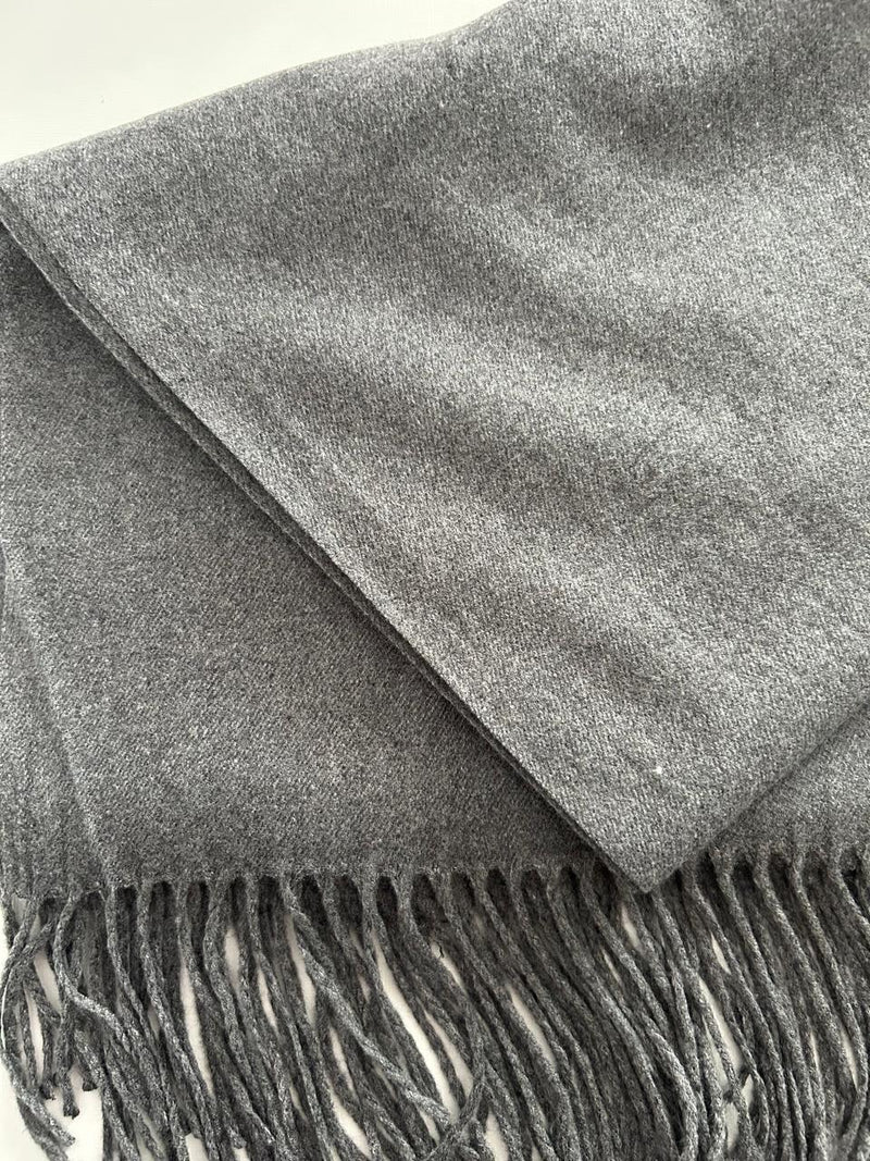 Pashmina cinza toque de lã | 70x180cm