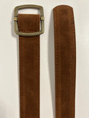 Cinto em Camurça com Fivela Quadrada Bronze| Tamanho Único