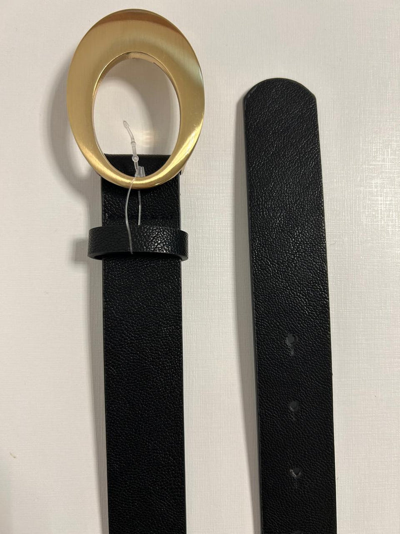 Cinto Fivela Oval Dourada Fosco | Tamanho Único