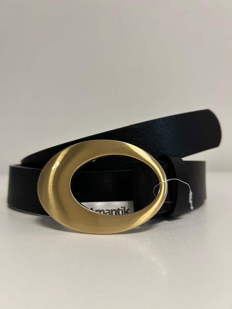 Cinto Fivela Oval Dourada Fosco | Tamanho Único