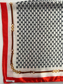 Lenço Glamour branco e vermelho com toque de seda | 90x90