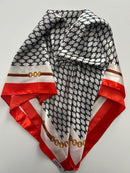 Lenço Glamour branco e vermelho com toque de seda | 90x90