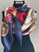 Lenço Luxo estampado cetim de seda tendência da moda | 90x90