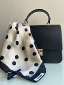 Lenço Luxo Poá quadrado pescoço e cinto  com toque de seda | 70x70